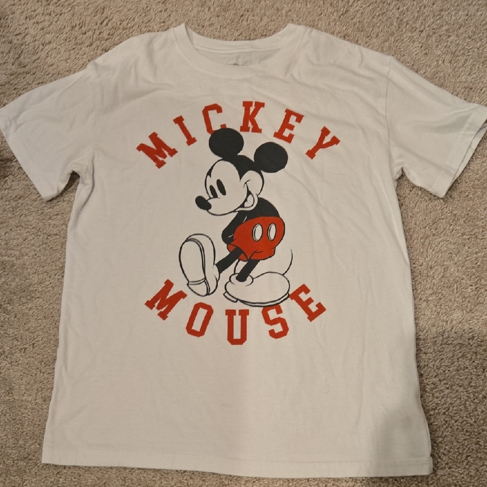 Disney Mickey Mouse White and Red Short Sleeve Tee